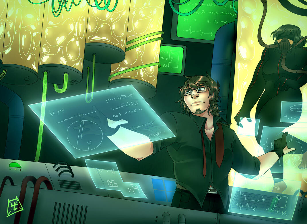 "Lab Work" - Time Gate Concept Illustration
